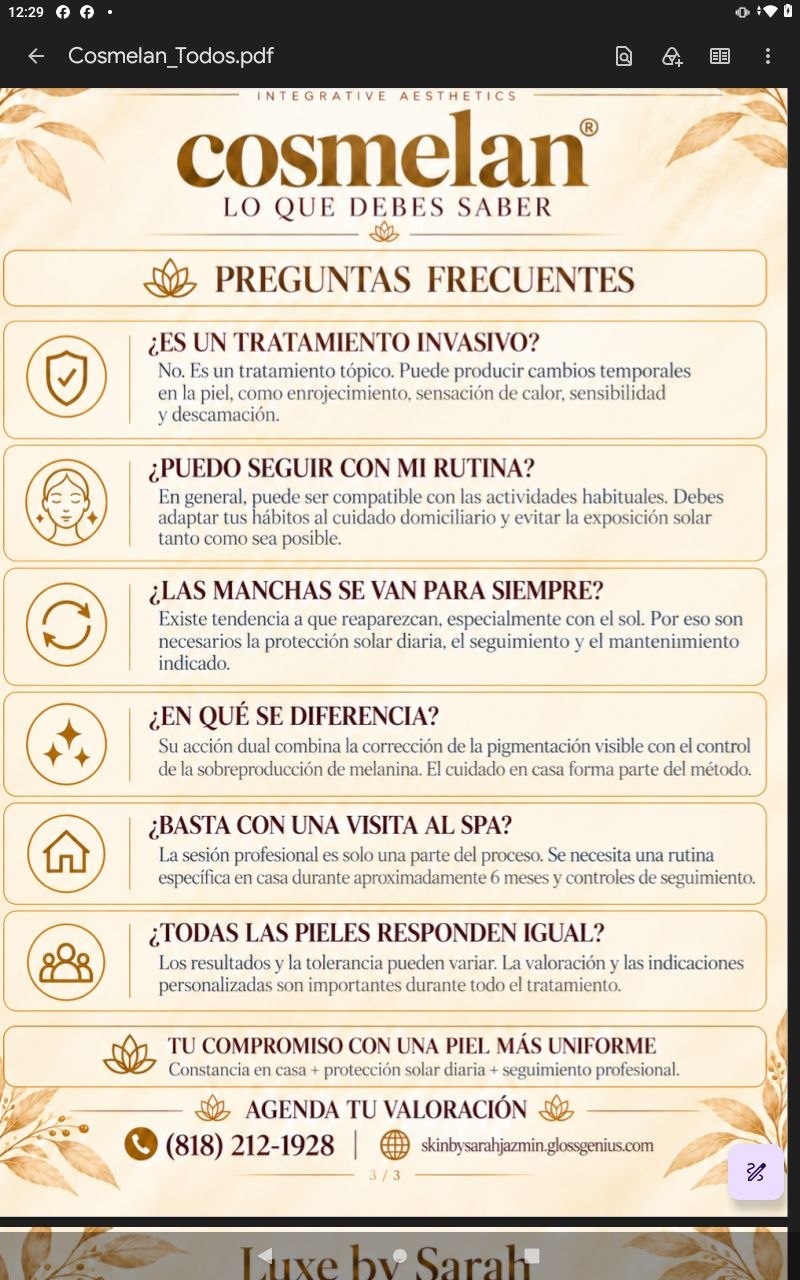Cosmelan · Preguntas frecuentes